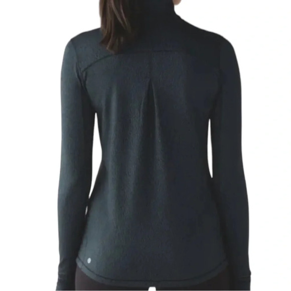 Lululemon Outrun 1/2 Zip Running Luon Spray Jacquard Alberta Lake Black Pullover - Picture 3 of 13